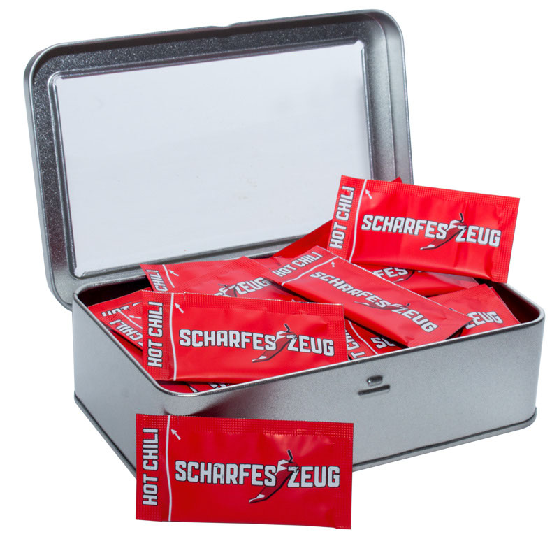 Scharfe Geschenkdose mit 50 Portionen